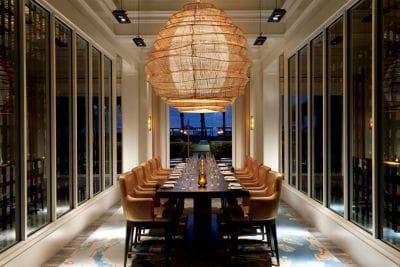 A private table at SEVEN, named for the beach outside