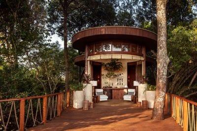 Welcome hub at luxury safari camp