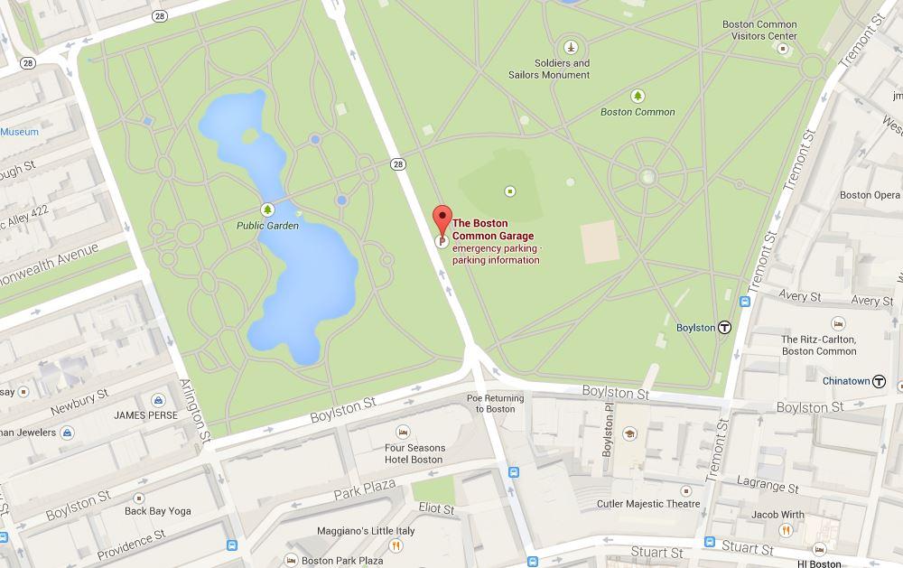 Map of The Boston Common Parking Garage