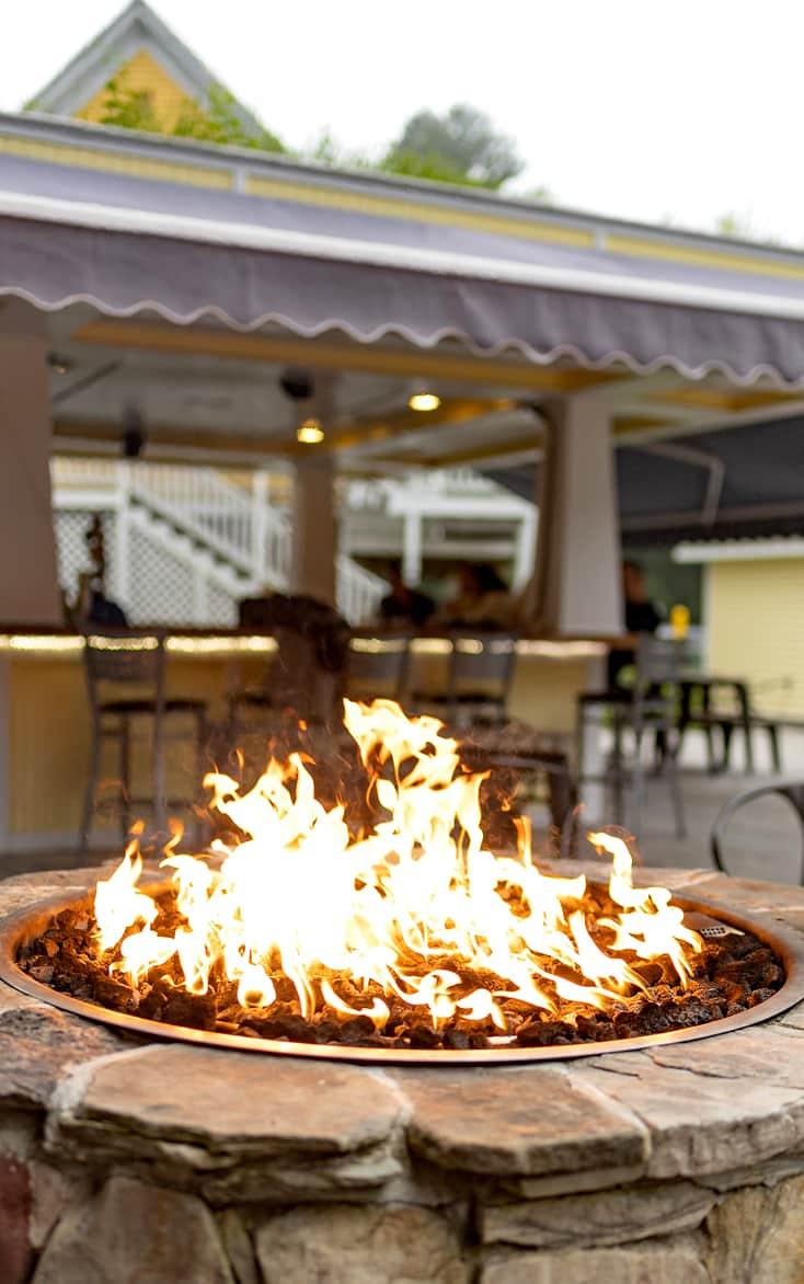 The fire pit at our Ogunquit, Maine hotel