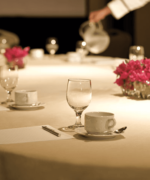 A dining table at our Caribbean event venues