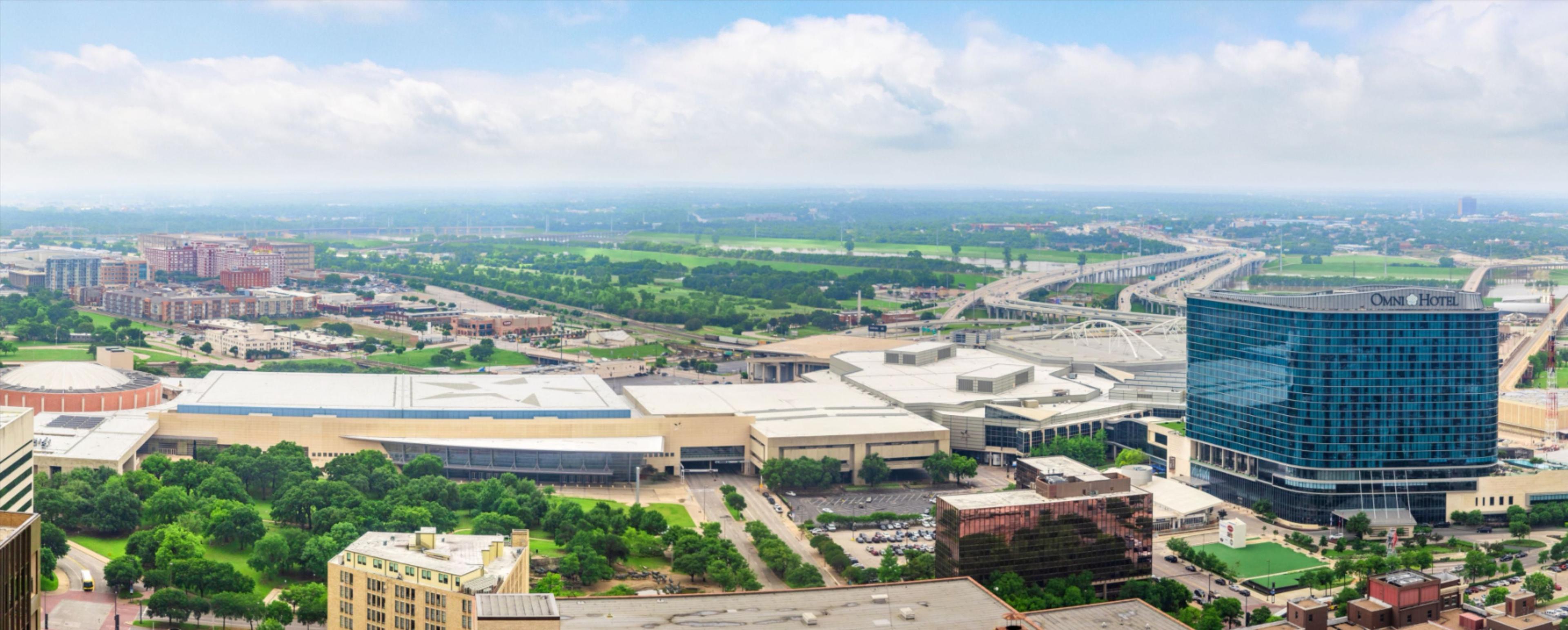 Aerial panorama of Kay Bailey Hutchison Convention Center Dallas