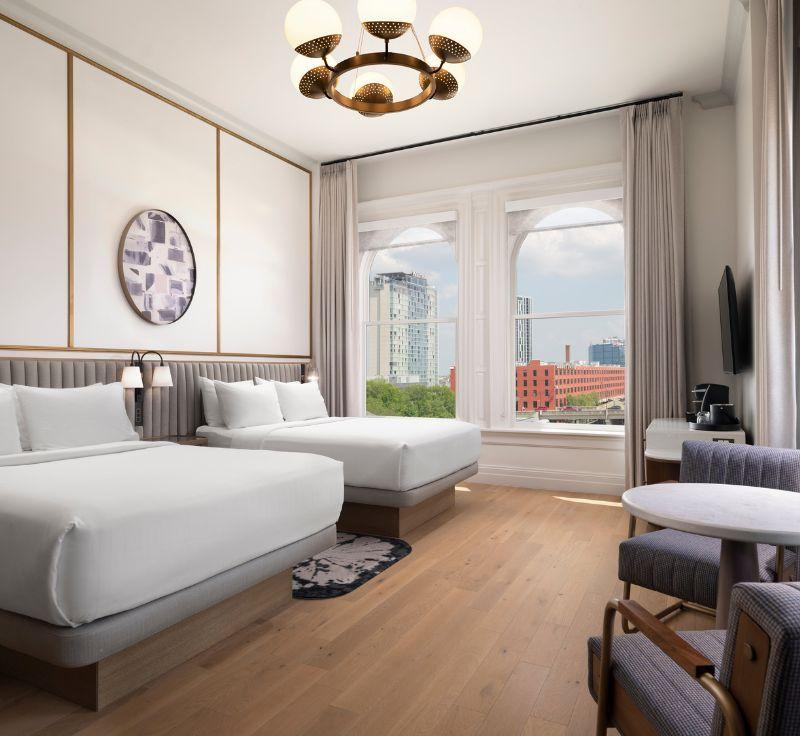 Double bed room with contemporary design and city views 2